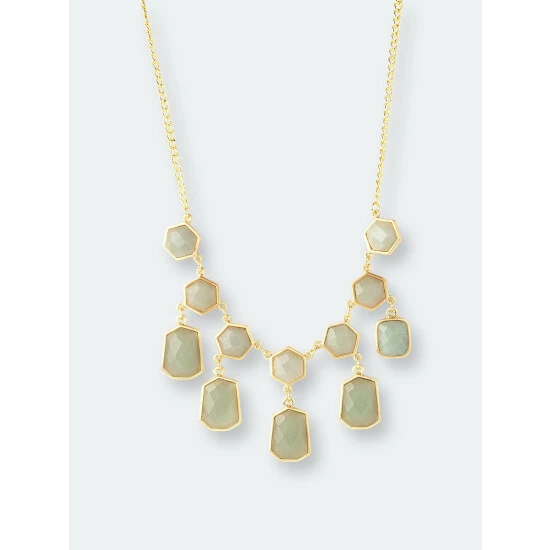 Rivka Friedman Green Aventurine Statement Necklace - Closeout Necklaces Gold 1 Rivka Friedman Green Aventurine Statement Necklace - Closeout Necklaces Gold