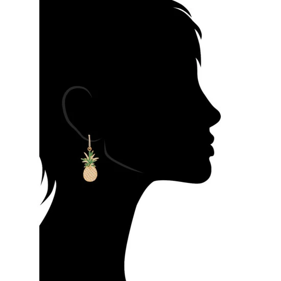 Rivka Friedman Convertible Pineapple Emerald + Cz Dangle Earrings Gold 3 Rivka Friedman Convertible Pineapple Emerald + Cz Dangle Earrings Gold - Image 3