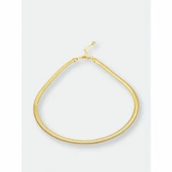 Rivka Friedman Herringbone Chain Necklace Necklaces Gold