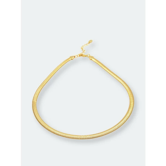 Rivka Friedman Herringbone Chain Necklace Necklaces Gold 1 Rivka Friedman Herringbone Chain Necklace Necklaces Gold