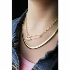 Alternative view of Rivka Friedman Herringbone Chain Necklace Necklaces Gold