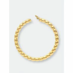Alternative view of Rivka Friedman Polished Beaded Hoop Earrings Gold