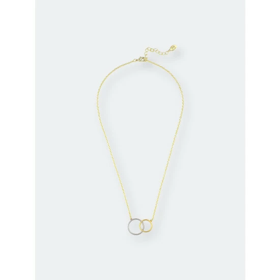 Rivka Friedman Two-Tone Interlocking Circle Necklace Necklaces Gold 1 Rivka Friedman Two-Tone Interlocking Circle Necklace Necklaces Gold