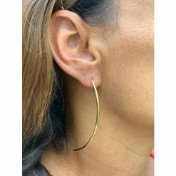 Alternative view of Rivka Friedman Felix + Lola Polished Wire Drop Earrings - Closeout Gold