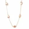 Rivka Friedman Rose Gold Satin Pebble 18" Station Necklace - Closeout Necklaces