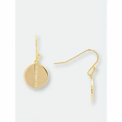 Rivka Friedman Polished Cubic Zirconia Petite Disc Earrings Gold