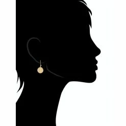 Alternative view of Rivka Friedman Polished Cubic Zirconia Petite Disc Earrings Gold