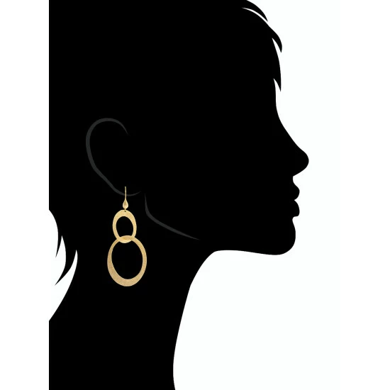 Rivka Friedman Satin Cascading Oval Earrings Gold 2 Rivka Friedman Satin Cascading Oval Earrings Gold - Image 2