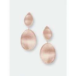 Rivka Friedman Rose Gold Satin Oval Drop Earrings