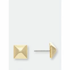 Rivka Friedman Satin Square Stud Earrings Gold