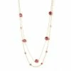 Rivka Friedman Raspberry Cat's Eye Station Double Layered Necklace - Closeout Necklaces
