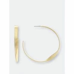 Rivka Friedman Twisted Satin Hoop - 3" Earrings Gold