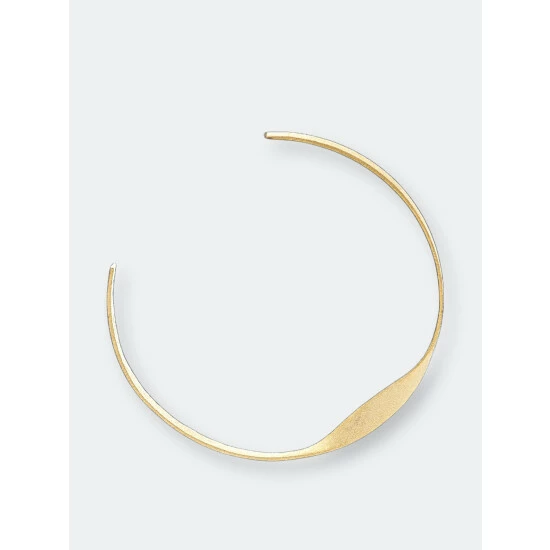 Rivka Friedman Twisted Satin Hoop - 3" Earrings Gold 2 Rivka Friedman Twisted Satin Hoop - 3" Earrings Gold - Image 2