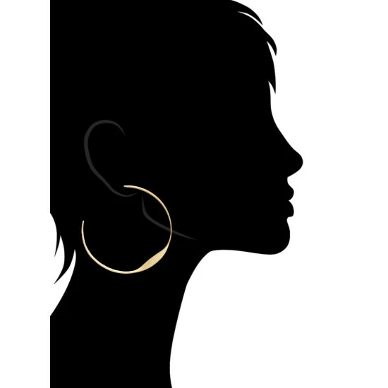 Rivka Friedman Twisted Satin Hoop - 3" Earrings Gold 3 Rivka Friedman Twisted Satin Hoop - 3" Earrings Gold - Image 3