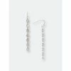 Rivka Friedman Teardrop Cubic Zirconia Dangle Earrings White Rhodium
