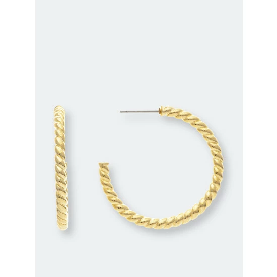 Rivka Friedman Polished Twisted Hoop Earrings Gold 1 Rivka Friedman Polished Twisted Hoop Earrings Gold