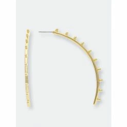 Rivka Friedman Beaded Polished Dangle Earrings Gold