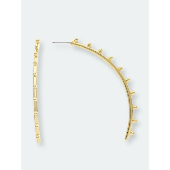 Rivka Friedman Beaded Polished Dangle Earrings Gold 1 Rivka Friedman Beaded Polished Dangle Earrings Gold