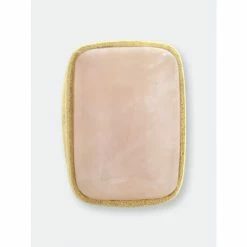 Rivka Friedman Rose Quartz Bold Rectangular Open Shank Cocktail Ring Rings Pink