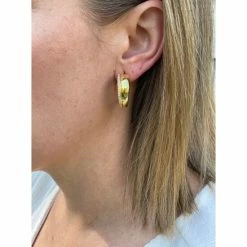 Rivka Friedman Polished Cubic Zirconia 1" Hoop Earrings Gold -Rivka Friedman Shop unnamed file 222