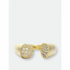Rivka Friedman Satin CZ Bypass Ring Rings Gold