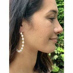 Rivka Friedman Pearl Demi Hoop Earrings Gold -Rivka Friedman Shop unnamed file 228