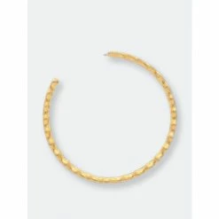 Rivka Friedman Bezel Hoop Earrings 1.5" Gold -Rivka Friedman Shop unnamed file 241