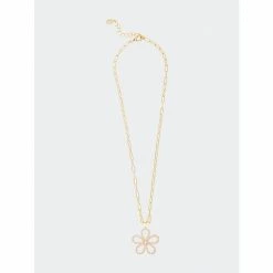 Rivka Friedman Cubic Zirconia Flower Pendant Necklace Necklaces Gold