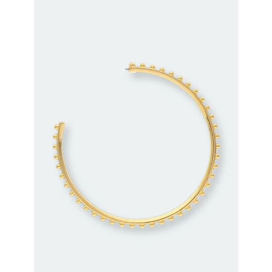 Rivka Friedman Beaded Oversize Hoop Earrings Gold 2 Rivka Friedman Beaded Oversize Hoop Earrings Gold - Image 2