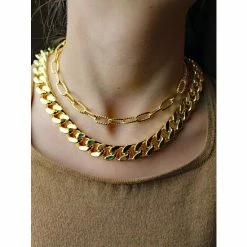 Alternative view of Rivka Friedman Gold Curb Link Necklace Necklaces