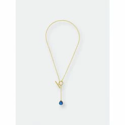 Rivka Friedman Poppy Teardrop Toggle Lariat Necklace Necklaces Gold