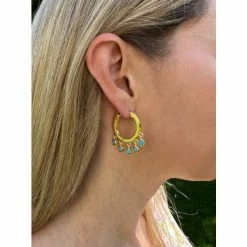 Rivka Friedman Turquoise Crystal Dangle Hoop Earrings -Rivka Friedman Shop unnamed file 274