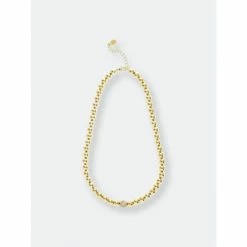 Rivka Friedman Polished Bead Strand Necklace With Cz Accent Necklaces Gold