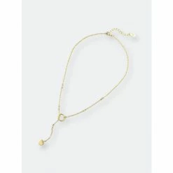 Rivka Friedman Cubic Zirconia Circle Lariat Necklace Necklaces Gold