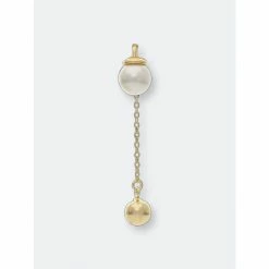 Alternative view of Rivka Friedman Polished Pearl + Bead Drop Earrings Yellow Gold