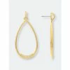 Rivka Friedman Teardrop Cubic Zirconia Accent Earrings Gold/white