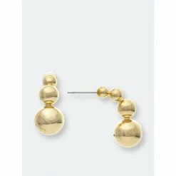 Rivka Friedman Graduated Bead Drop Earrings Gold