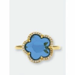 Rivka Friedman Swiss Blue Cubic Zirconia Encrusted Ring Rings