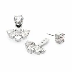 Alternative view of Rivka Friedman White Rhodium Cubic Zirconia Front-back Earrings
