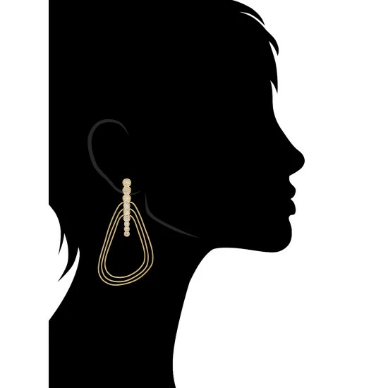 Rivka Friedman Graduated Cubic Zirconia Triple Wire Dangle Earrings Gold 2 Rivka Friedman Graduated Cubic Zirconia Triple Wire Dangle Earrings Gold - Image 2