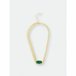 Rivka Friedman Multi Chain Faceted Emerald Crystal Necklace Necklaces Gold/emerald Green