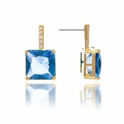 Rivka Friedman Periwinkle Crystal + Cubic Zirconia Drop Earrings Gold