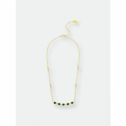 Rivka Friedman Emerald Crystal + Cubic Zirconia Pendant Necklace Necklaces Emerald Green/white