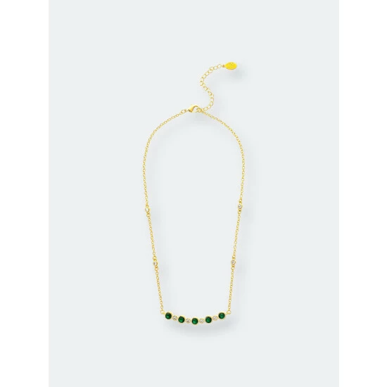 Rivka Friedman Emerald Crystal + Cubic Zirconia Pendant Necklace Necklaces Emerald Green/white 1 Rivka Friedman Emerald Crystal + Cubic Zirconia Pendant Necklace Necklaces Emerald Green/white