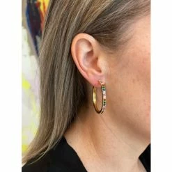 Rivka Friedman Multi Gem Hoop Earrings -Rivka Friedman Shop unnamed file 358