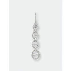 Alternative view of Rivka Friedman White Rhodium Polished Marine Link Dangle Earrings Silver