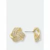 Rivka Friedman Cubic Zirconia Encrusted Knot Stud Earrings Gold