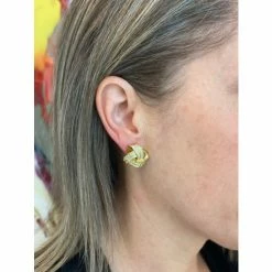 Rivka Friedman Cubic Zirconia Encrusted Knot Stud Earrings Gold -Rivka Friedman Shop unnamed file 365