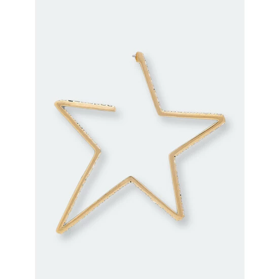 Rivka Friedman Cubic Zirconia Encrusted Star Earrings Gold 2 Rivka Friedman Cubic Zirconia Encrusted Star Earrings Gold - Image 2