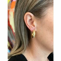 Rivka Friedman Polished Cubic Zirconia Center Hoop Earrings Gold -Rivka Friedman Shop unnamed file 372